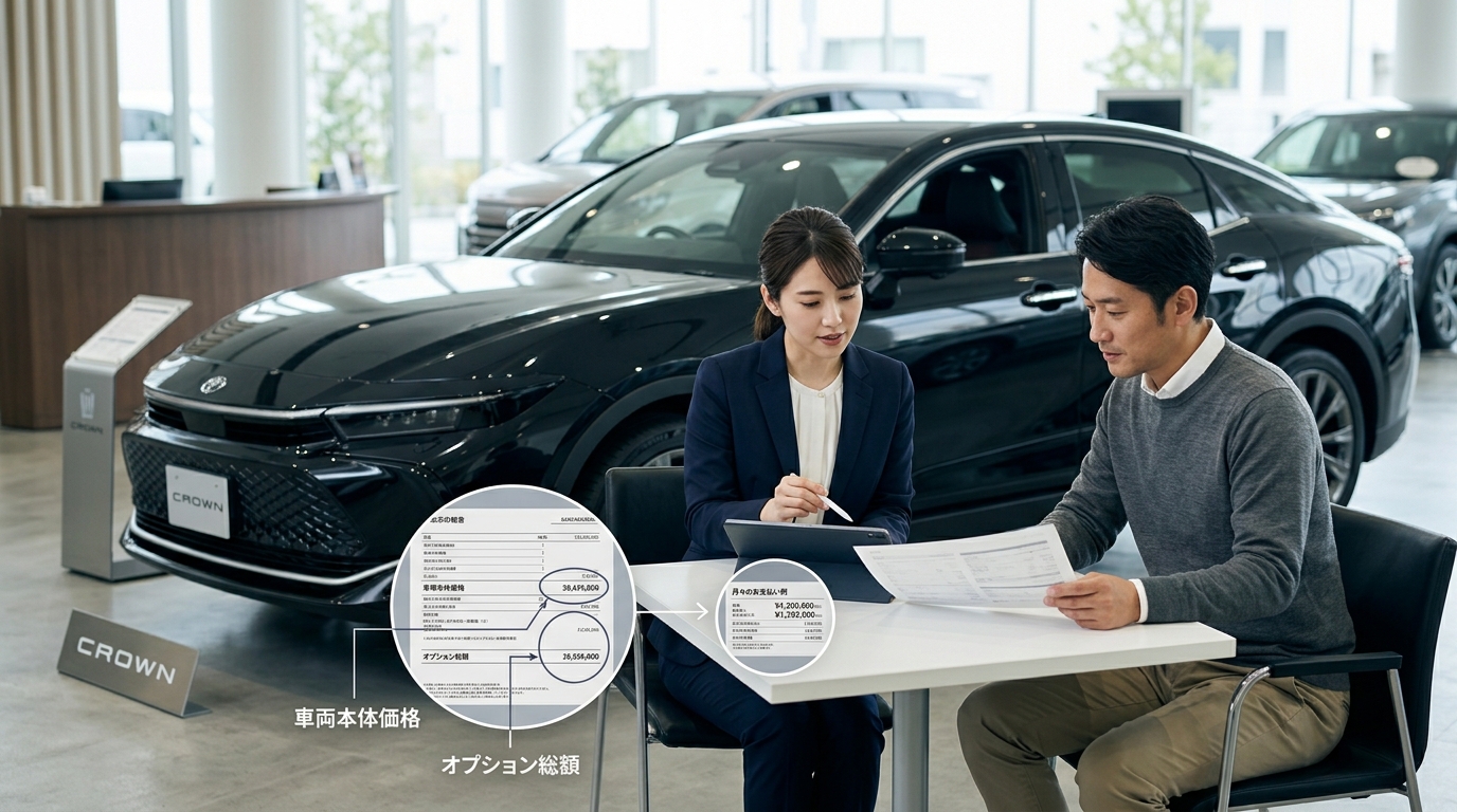 ショールームで見積書を確認しているイメージ